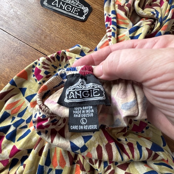 Angie Pink and Yellow High-Low Sundress with Flutter Sleeves - Picture 3 of 3